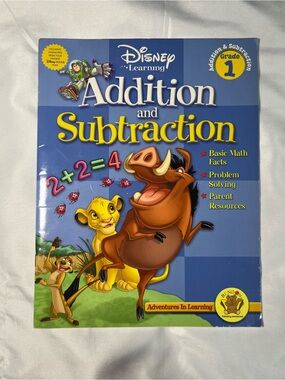 Disney Learning Addition & Subtraction Grade 1 Workbook Paperback 2004 NEW